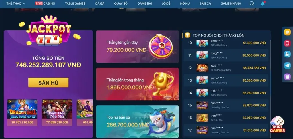 Đa dạng game bài và mini game tại Game I